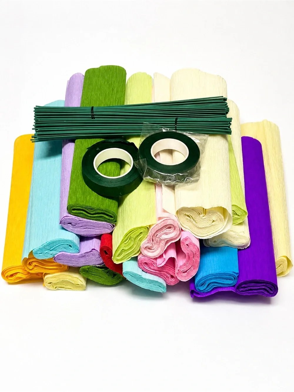 5/25 Crepe Paper Craft Rolls Floral Wire Tape Assorted Colors